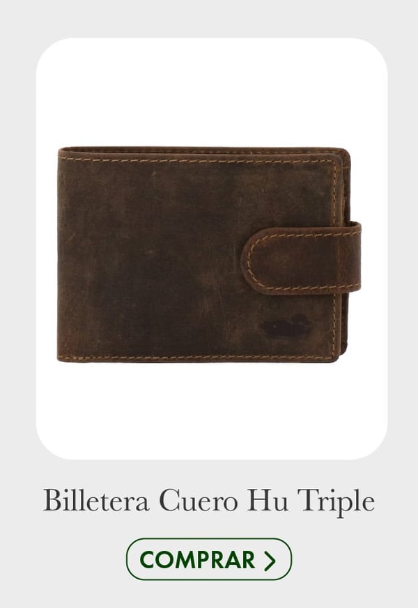 billetera cuero hu triple